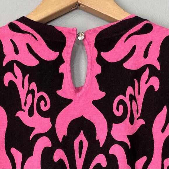 INC Size XL Black Pink Sweater Maximalism Dopamine Glam Barbie Preppy Clueless - Picture 6 of 9